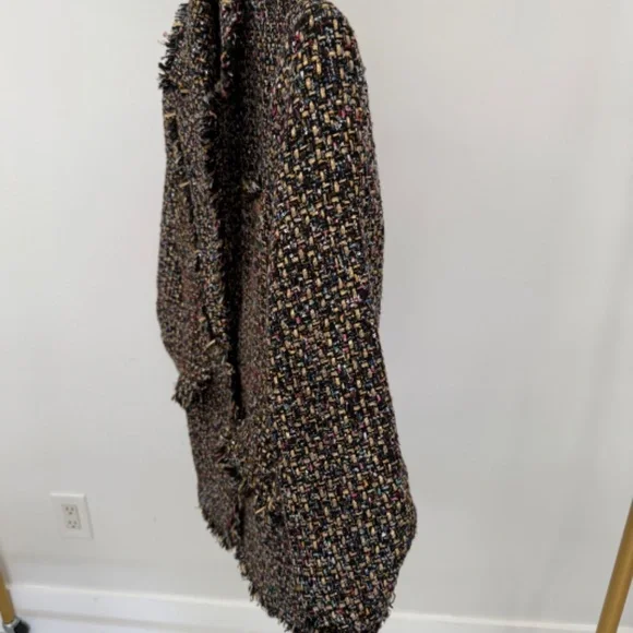 Cinq a Sept Khloe Tweed Blazer Multi Colored Heart Buttons Size 6